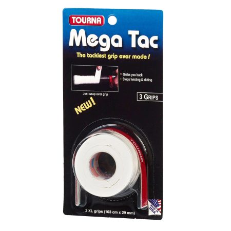 Tourna Mega Tac Over grips 3 Pack White