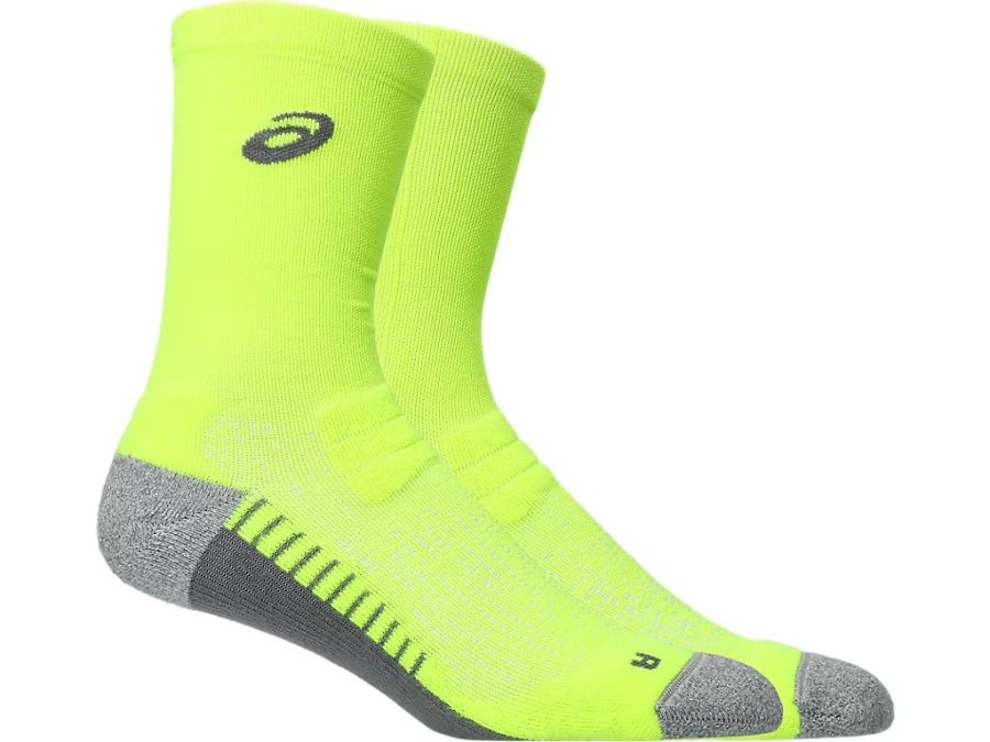 images Asics Performance Socks Yellow Grey Crew 1 Pack
