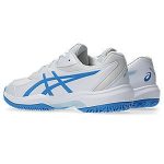 Asics Gel Game GS White Blue Coast Junior Tennis Shoe
