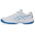 Asics Gel Game GS White Blue Coast Junior Tennis Shoe