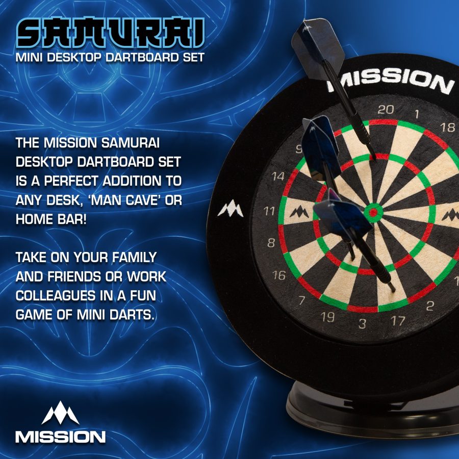Mission Samurai Desktop Mini Dartboard and Surround