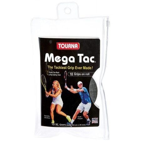 Tourna Mega Tac Black Over Grips 10 Pack