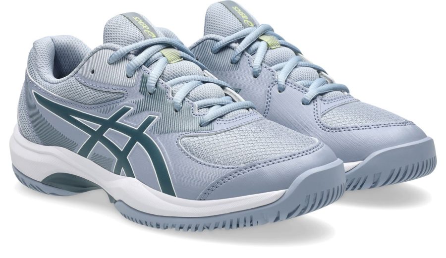 Asics Gel Game GS Grey Blue Ironclad Junior Tennis Shoe