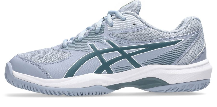 Asics Gel Game GS Grey Blue Ironclad Junior Tennis Shoe