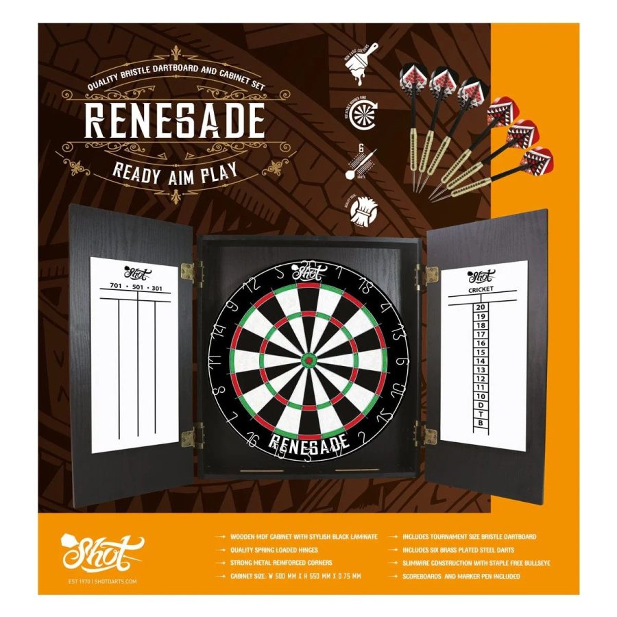 images Shot Renegade Dartboard And Cabinet Set
